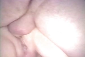 Blonde in stockings has sex with younger guy after jerking off