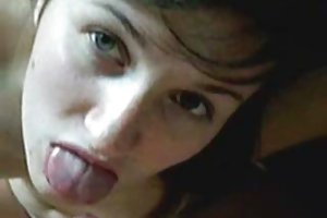 Redhead chick has sex with a colleague before work