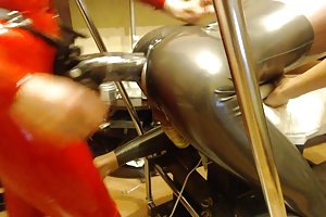 Boss fucks secretary in the new stockings in the workplace