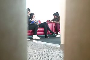 Two hairy asian girls on one guy